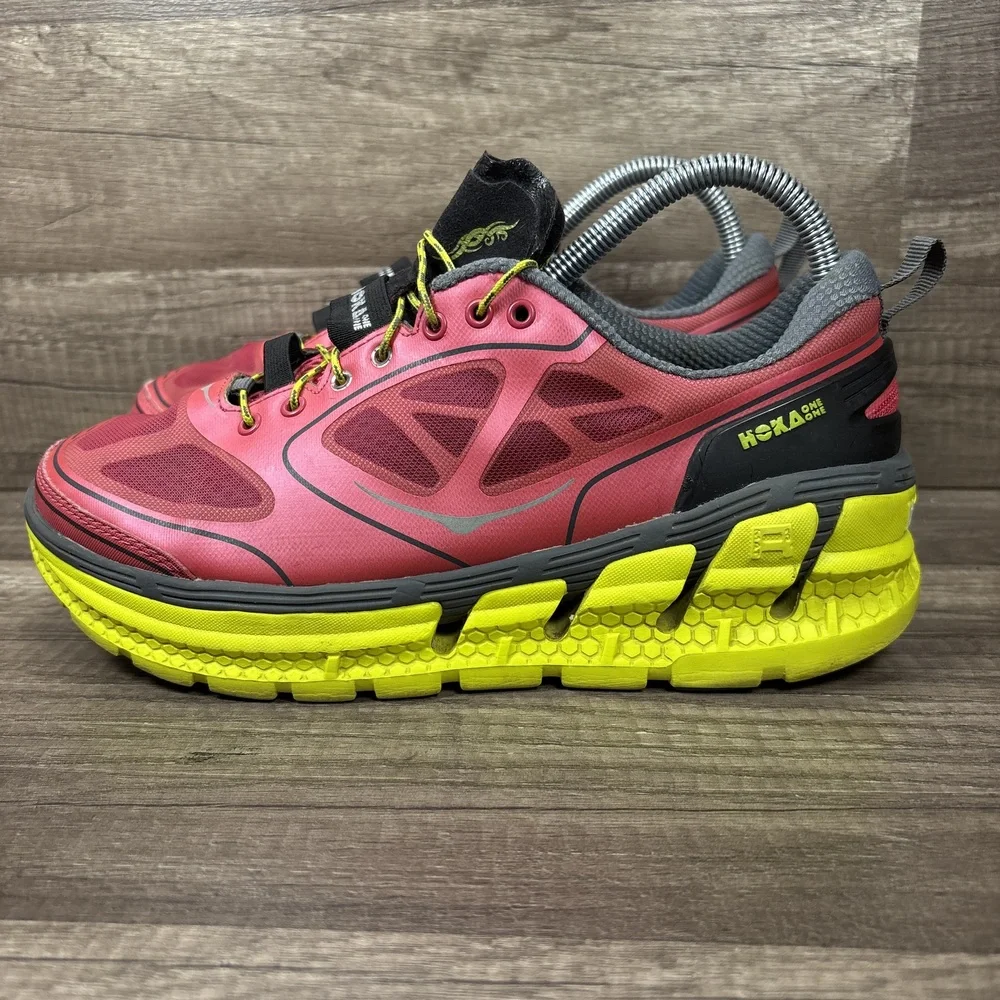 Hoka Conquest Red Yellow Womens US Size 8 EUR 40 Running Shoes